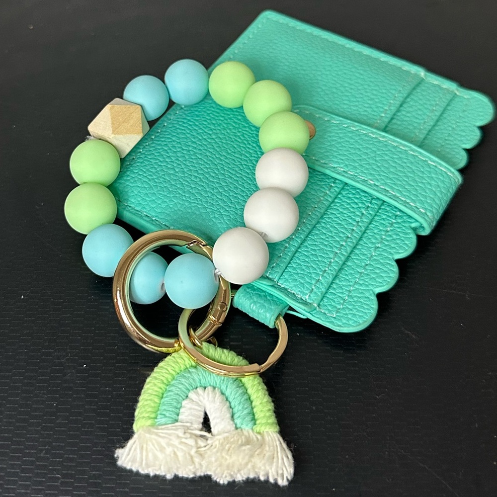 Silicone Beaded Keychain & Credit Card Holder